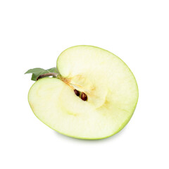 Half of fresh apple isolated on white
