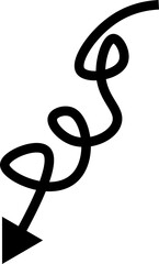 Fototapeta premium Black spiral arrow pointing downwards and to the left