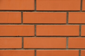 Texture of red brick wall as background, closeup