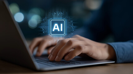 Obraz premium AI Technology Integration in Digital Workspace