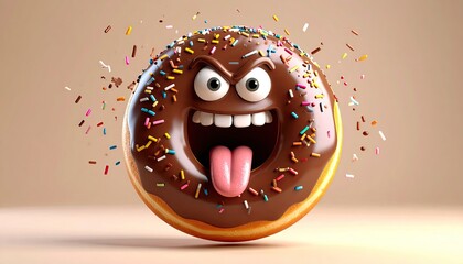 Angry chocolate donut