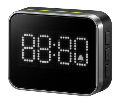 Programmable digital clock with an LED matrix display and customizable alarms