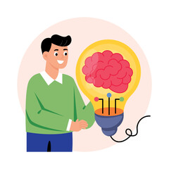 Artificial Intelligence Concept Style illustrations. EPS 10 File  
