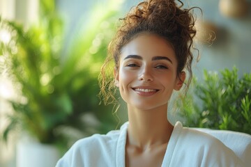 Bright and refreshing graphic layout for wellness advertising showcasing a serene atmosphere