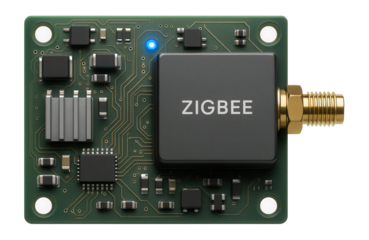 Control board with Zigbee module and external antenna connector for smart home devices