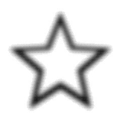 Halftone dots star shape. Grunge texture star design 