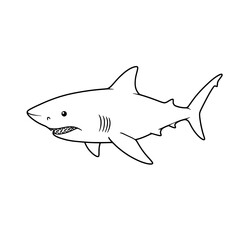 Fototapeta premium Great White Shark Outline