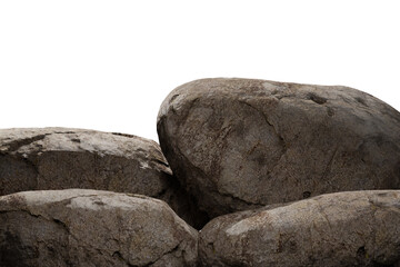 Close-up of three large, grey;  smooth, rounded forms with visible texture and subtle color...