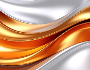 Abstract waves of silver and gold