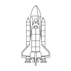 Obraz premium Line Drawing A minimalistic illustration of a space shuttle from a top-down view