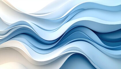 Abstract wavy forms in light blue and white