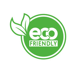 Eco friendly logo vector design - nature leaf, natural green. ecology, organic, bio product. for badge, sticker, emblem, card, banner, icon. isolated illustration.