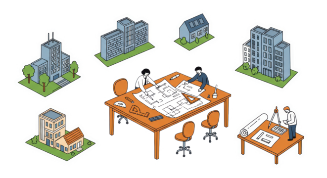 Architecture and Building Planning Illustrations