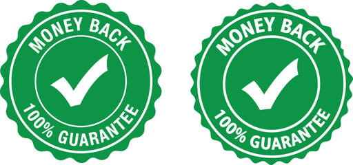 Green money back guarantee seal check mark, green, seal, money back, guarantee, check mark, endorsement, certification, assurance, trust, quality, approval, verification, confirmation, business, comme