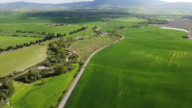 Auto che attraversano la campagna 