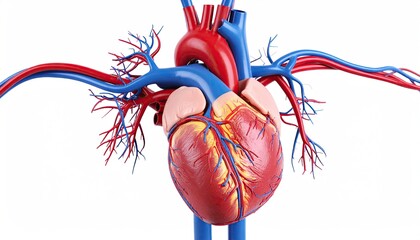 3D model of a human heart and circulatory system