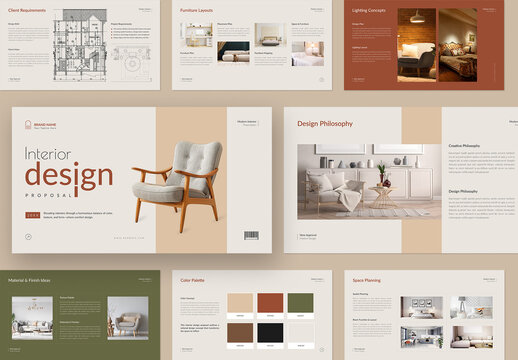Modern and Elegant Interior Design Client Proposal Presentation Template