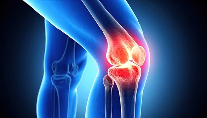 3D anatomical knee pain illustration