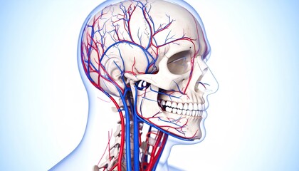 3D anatomical model of head and neck blood vessels