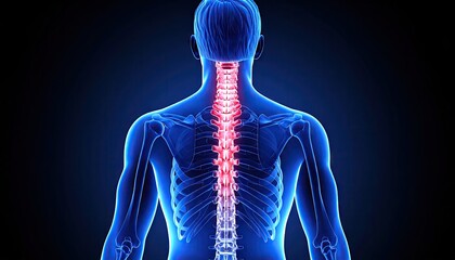 3D anatomical spine illustration