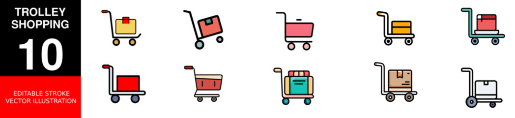 Trolley Vector Icon Illustration
