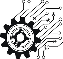 Abstract technology background with gears and industrial vector design symbolizing machinery and industry concepts