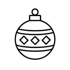 Obraz premium Christmas Ornament Ball Outline Vector