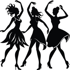 Elegant and Graceful Silhouettes of Women Dancing in Isolation