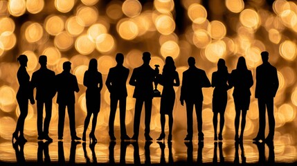 A trophy is held high as a team member is applauded, representing employee recognition and the achievement of success, celebrated by a group of cheering colleagues.