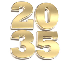 Number Gold Fore New Year 3D Render