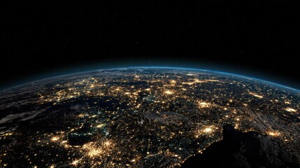 Obraz premium Earth at night, city lights