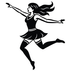 Energetic and Enchanting: Flat-Style Illustration of Women Joyously Jumping