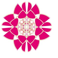 pink flower with ribbon