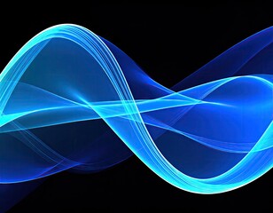 Abstract blue waves on black background (2)