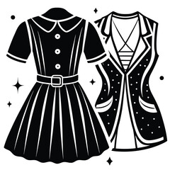 Fashionable Women's Clothing Displayed on a Pristine White Background