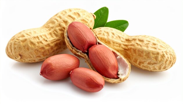 peanuts on white background