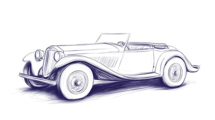 Old Car Line Art