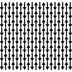 Seamless vector geometric pattern with arrows, stars, and abstract shapes perfect for wallpaper or textile design