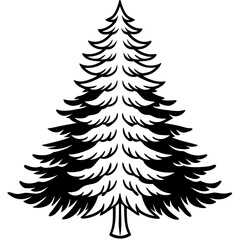 Minimal Pine Tree Outline Vector