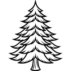 Minimal Pine Tree Outline Vector
