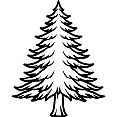 Minimal Pine Tree Outline Vector