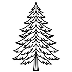 Minimal Pine Tree Outline Vector