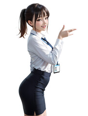 立ち姿の女性の販売員