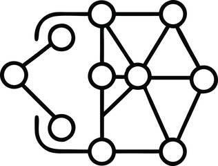 Connection network with linked circles and lines illustration for diagram concepts