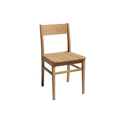 Isolated simple wooden chair against black background