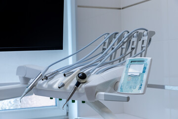 Modern Dental Equipment and Tools in a Well-Designed Clinic Setting, Featuring Hygienic and Advanced Technology for Patient Comfort and Care