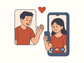 Illustration of Long Distance Relationship