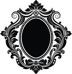 mirror style corner floral silhouette with baroque