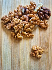 walnuts on wooden background