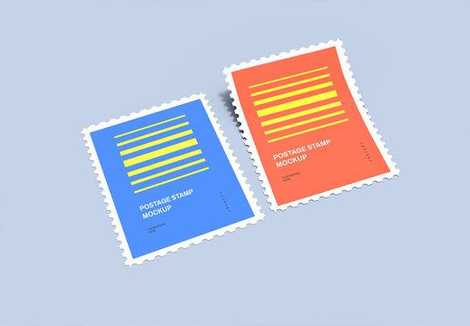 Realistic Postage Stamp Mockup Isolated